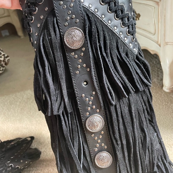 Black tassel Dingo cowboy boots - Picture 4 of 4